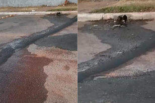 Jaraguá: Escola Ana Edith é criticada por lançar água na rua após operação tapa-buracos