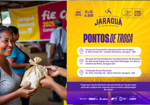 Jaraguá: Organização da Pecuária libera três pontos de troca de alimentos por ingressos