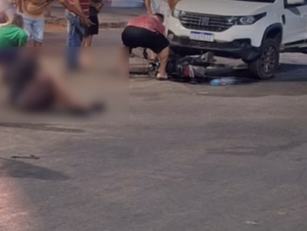 Jaraguá : Motociclista fica ferido em acidente na Av. JK