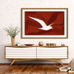 Arte geométrica digital Fine Art vermelho intenso Hall Flavia Mesquita