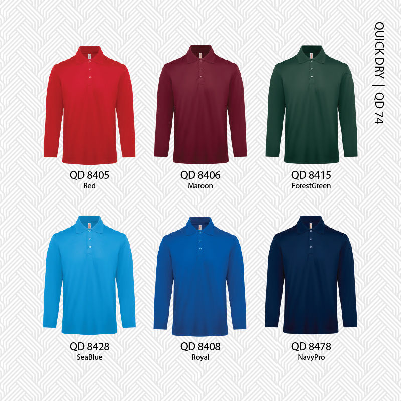 Thumbnail: QD84-  CVC Polo Shirt Long Sleeve