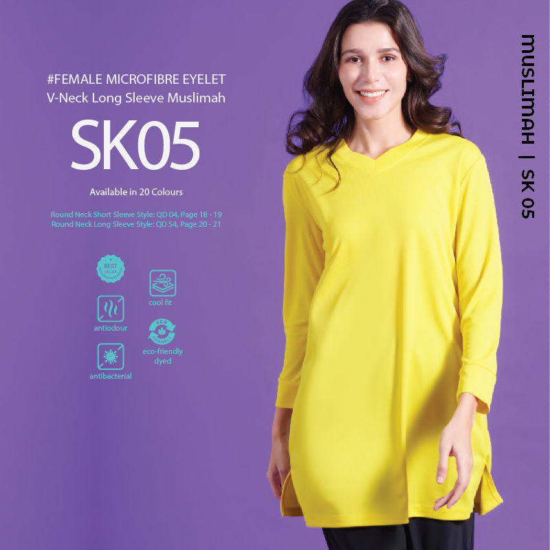 SK05- V Neck Long Sleeve Muslimah