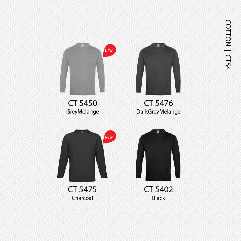 Thumbnail: CT54- Round Neck Long Sleeve Cotton