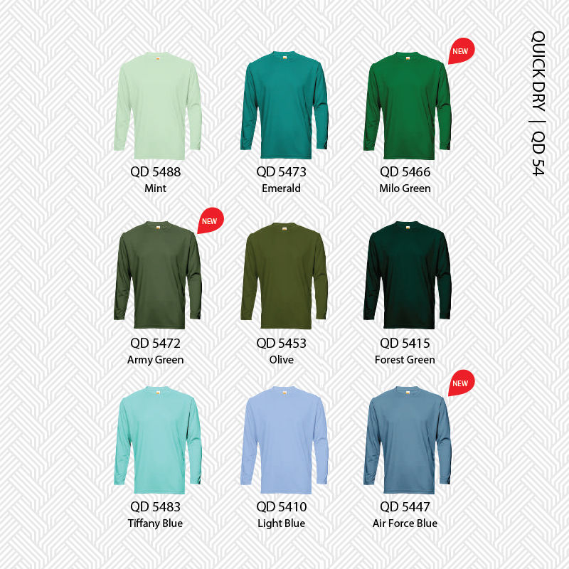 Thumbnail: QD54- Round Neck Long Sleeve Quick Dry Shirt