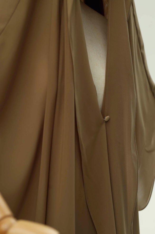 Beige chiffon khimar hijab for muslim women
