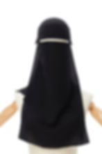 Jet Black Full niqab with a flap for Muslim women lidze