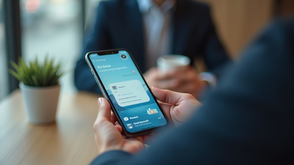 Close-up view of a smartphone displaying social media marketing app