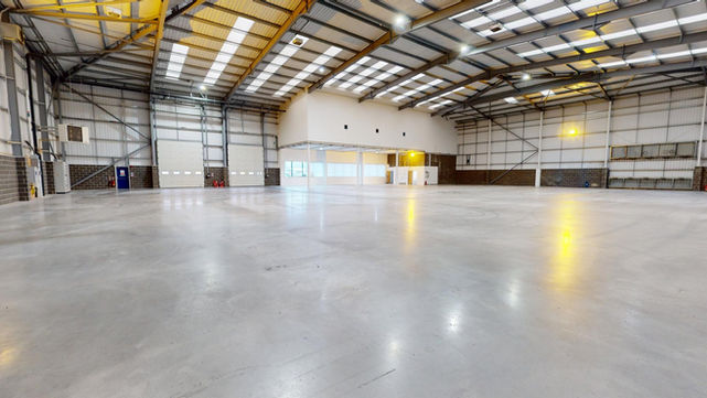 Large empty warehouse.