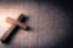 Cross on burlap
