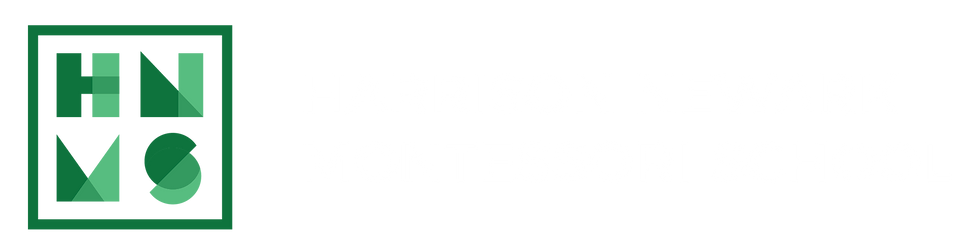 Faded Logo of the Harrison Newark Montessori School, a preschool