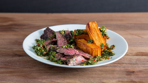 a perfect STEAK and POTATOES dinner for one