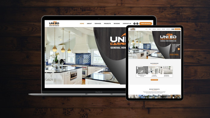United Carpentry: Website for construction, home remodel, renovation business.