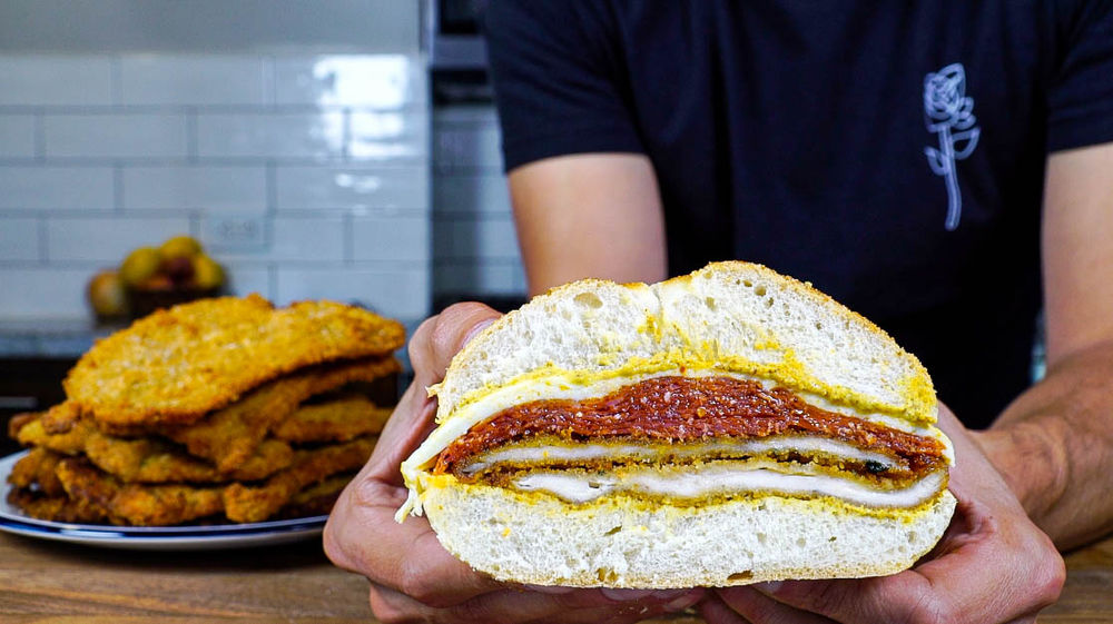 Chicken Cutlet, Pepperoni, Mozzarella Sandwich