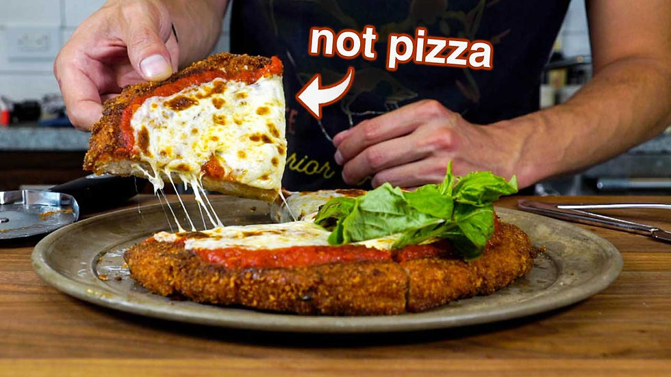 CHICKEN PARM PIZZA featuring HUGE chicken cutlet