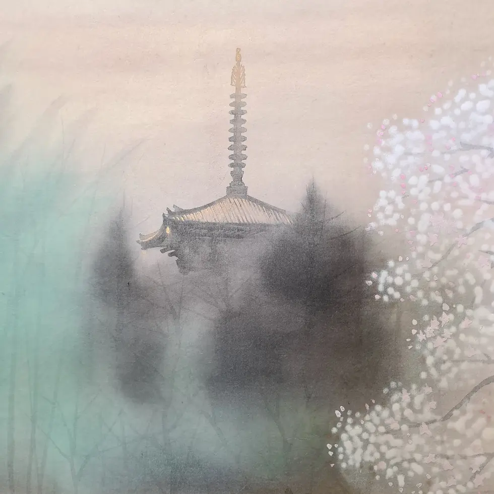 Miniatura: dipinto giapponese kakejiku kyoto