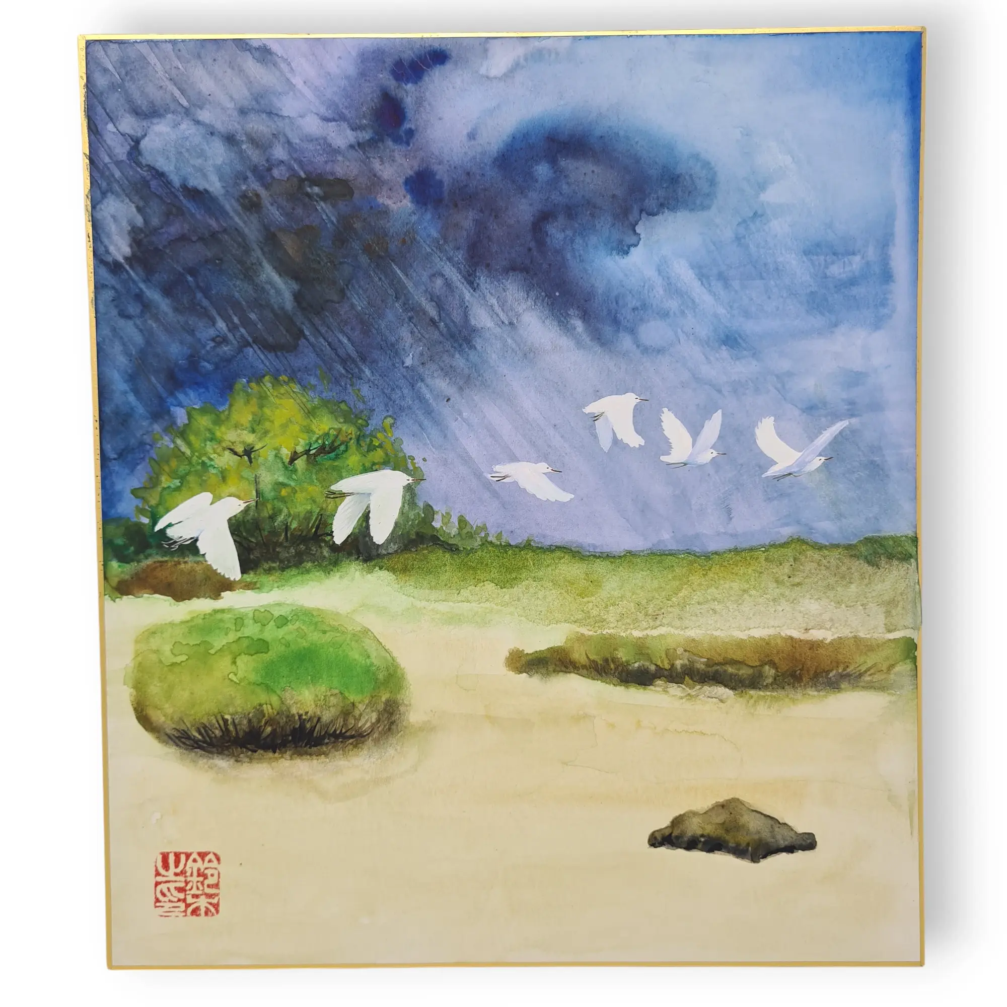 dipinto giapponese shikishi