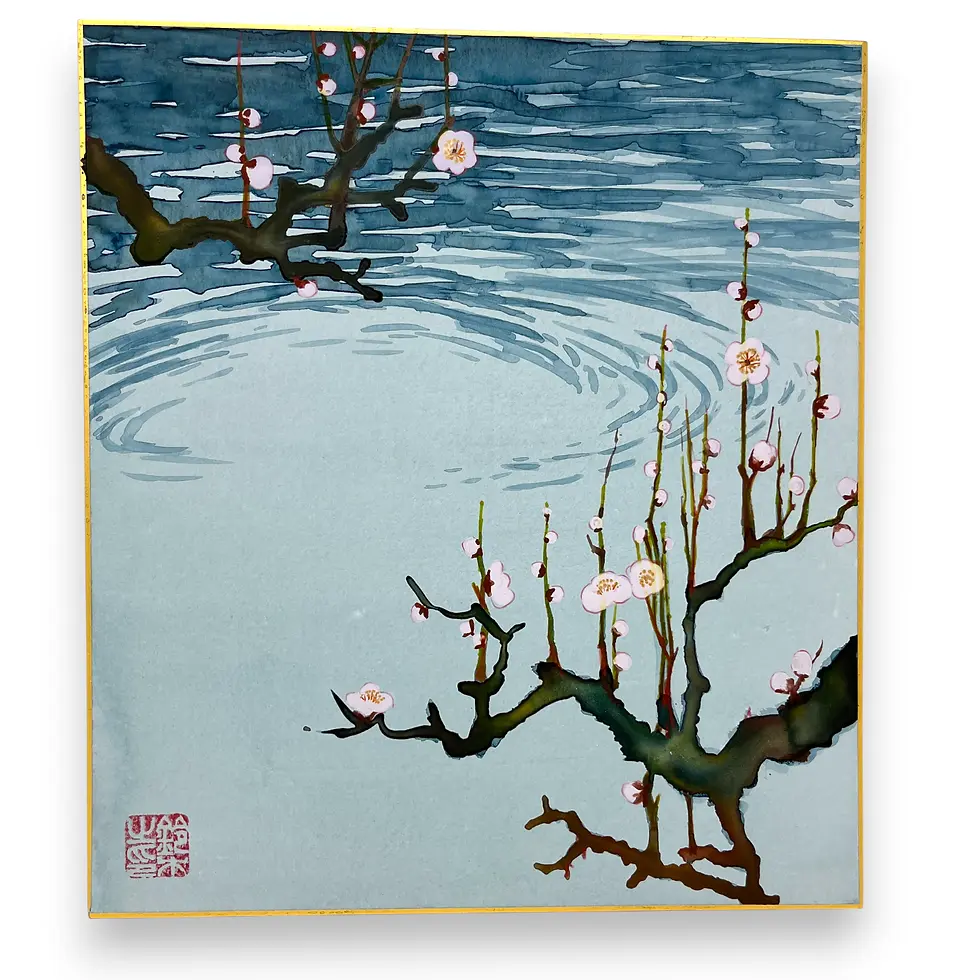 dipinto giapponese shikishji ume