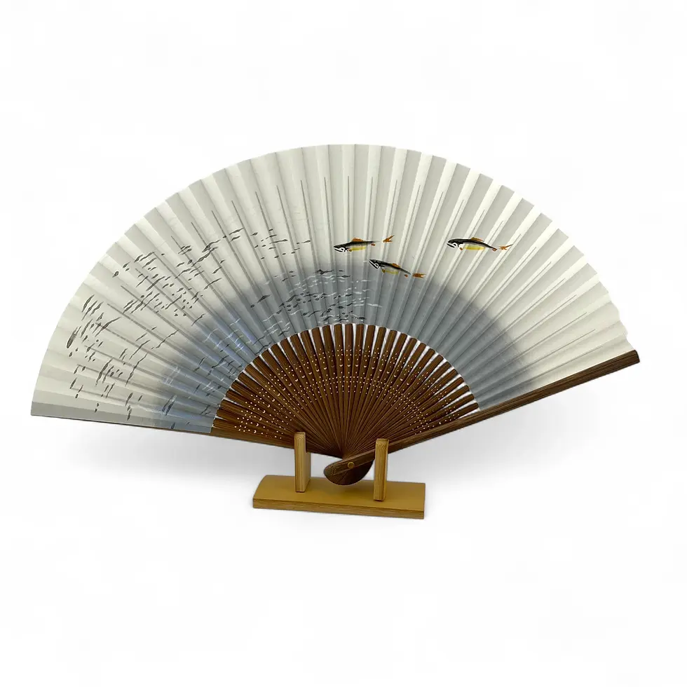 espositore per ventagli bamboo