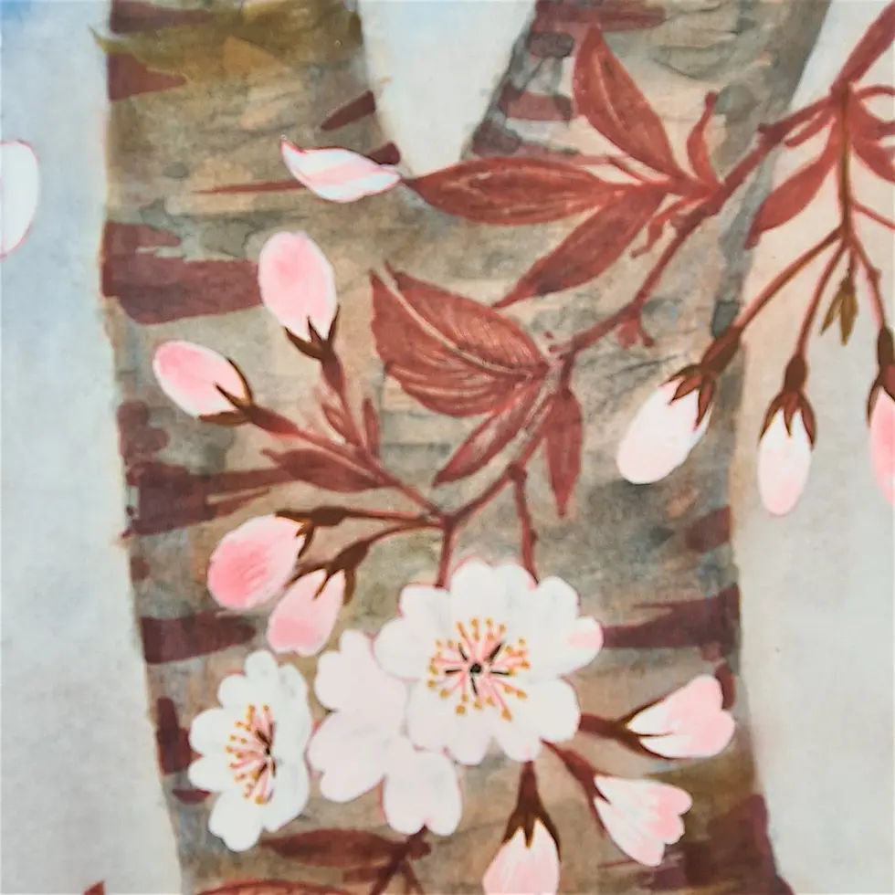 Miniatura: dipinto giapponese shikishi sakura