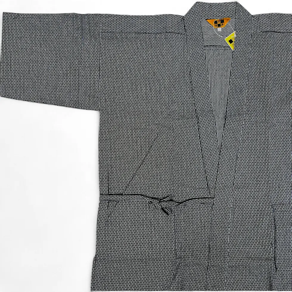 Miniatura: Completo giapponese Samue - Sashiko Koi Haiiro