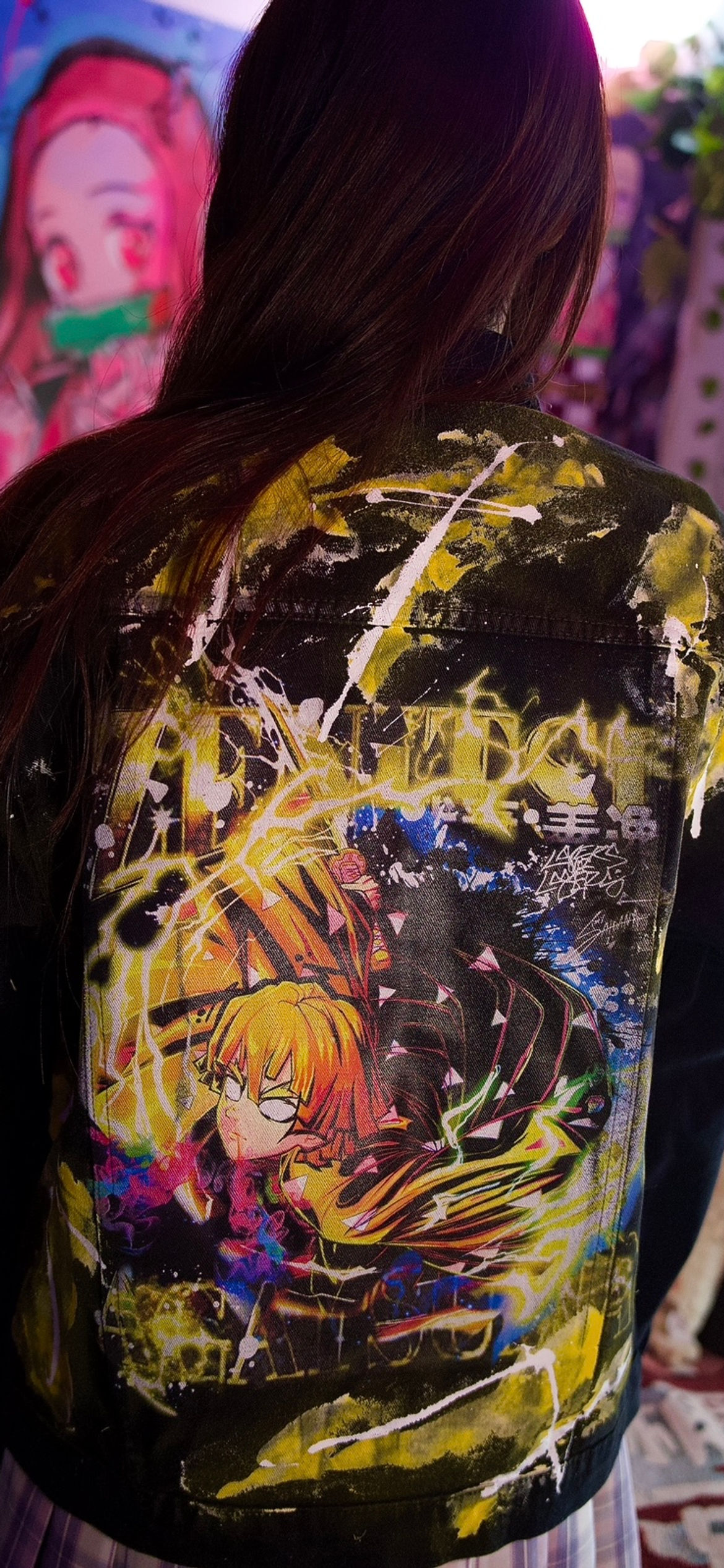 Lightning Slayer Black Denim Jacket 