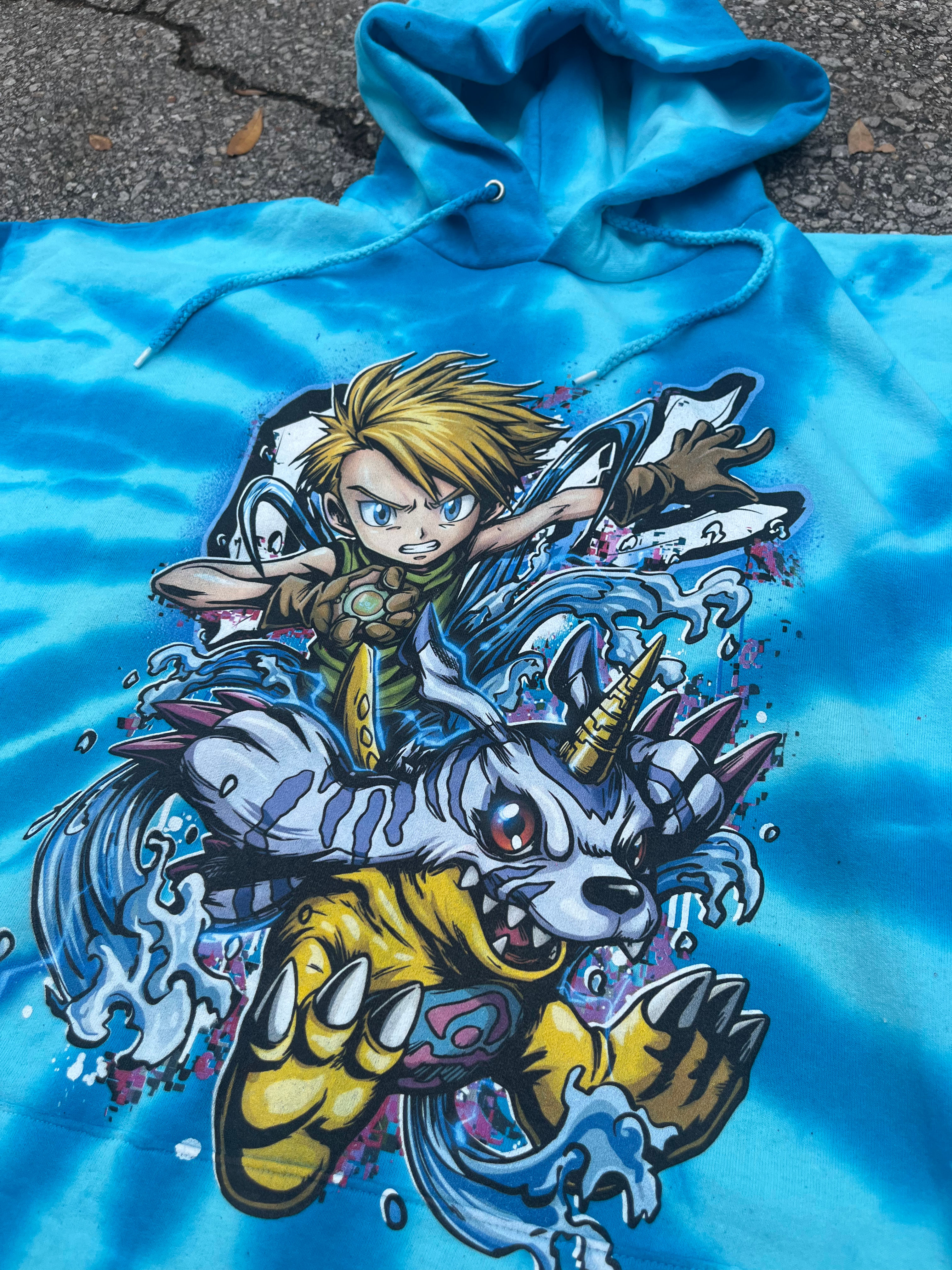 Trainer and Digital Monster Tie Dye Hoodie 