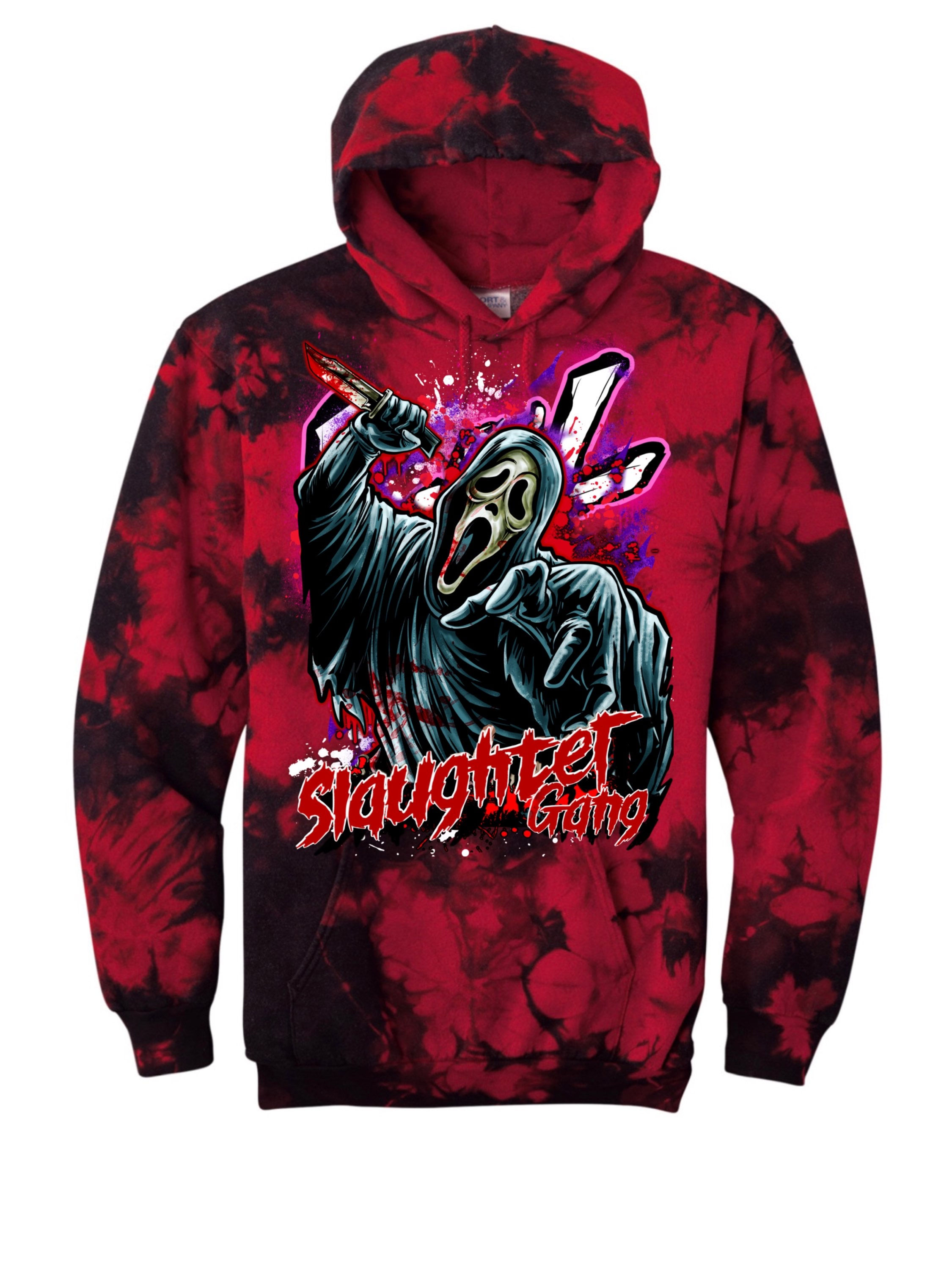 Slash, Gash, Cut another hole in ya AHH Red Spiral Hoodie