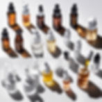 various serums dropper dropping serum in white background and no label