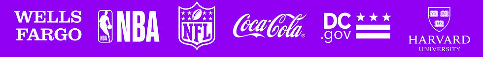 Brands and organizations Kev Knox has worked with, including the NBA, NFL, and Coca-Cola