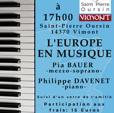 affiche concert L’Europe en musique avec Philippe DAVENET et Pia BAUER