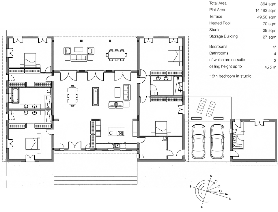 Floor plan ground floor Finca Ponderosa Biniali Mallorca