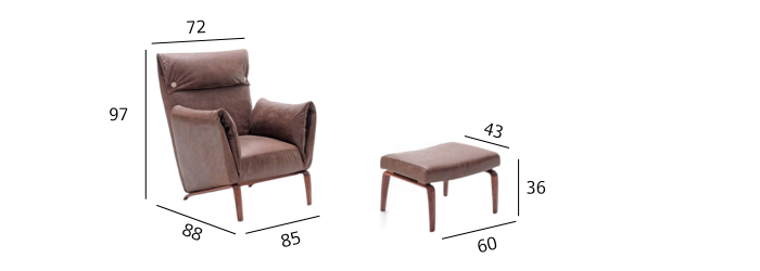 Fauteuil design Goia avec pouf – Beltá Frajumar