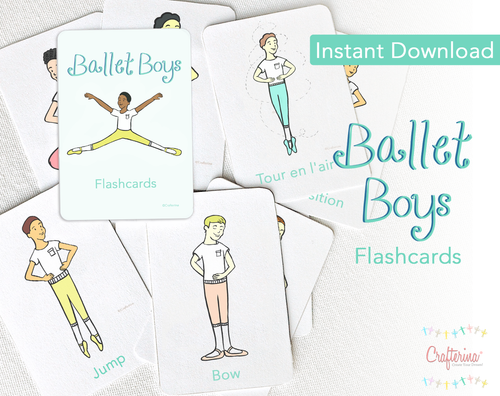 Ballet Boys Printable Flashcards | Crafterina