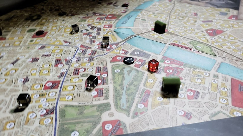 Map with Pandemic Legacy Game pieces!