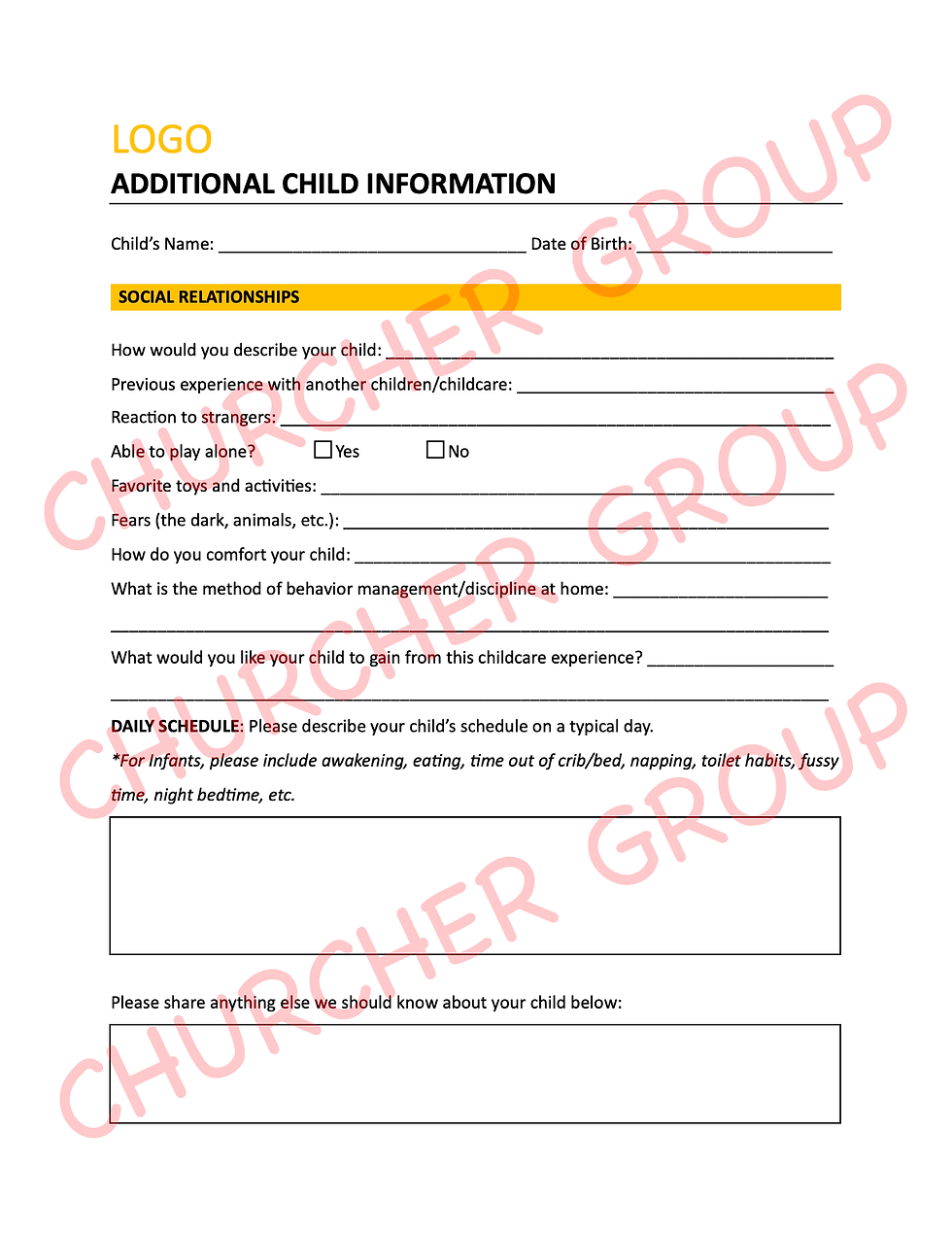 Thumbnail: Childcare Enrolment Package (Editable Word Templates)