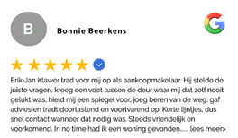 Google review beste makelaar van Helmond. Makelaarshuis Helmond voor al uw woon-vraagstukken