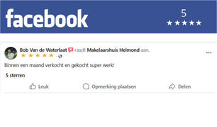 Facebook review Huis verkopen in Helmond of Eindhoven door beste makelaar in Helmond makelaarshuis Helmond