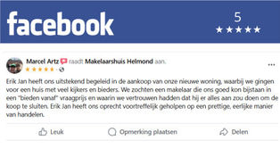 Facebook en social media review beste makelaar van Helmond. Makelaarshuis Helmond voor al uw woon-vraagstukken