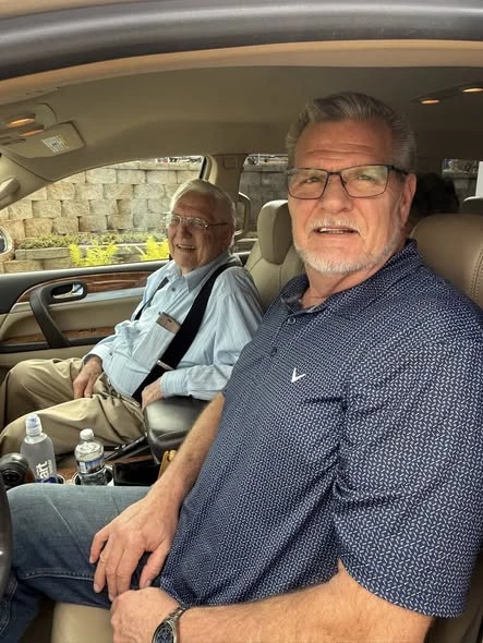 Dad and brother leaving