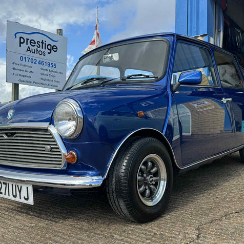 Prestige Autos JBC Ltd - Blue Classic Mini City Repaint / Restoration in Southend-on-sea