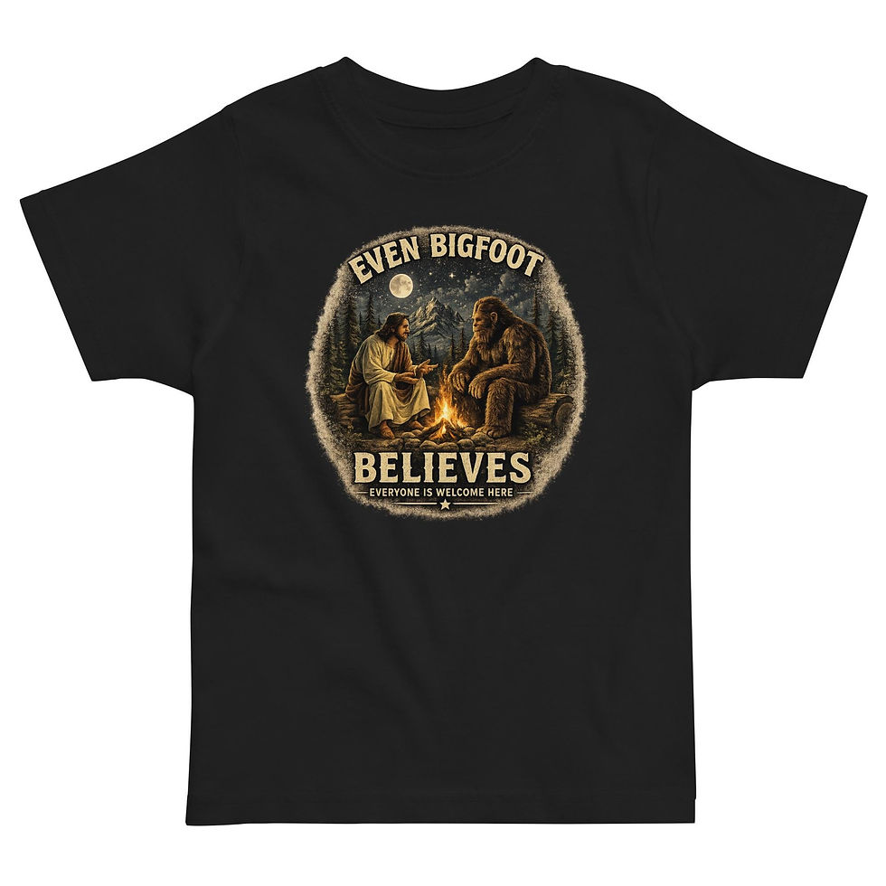 Thumbnail: Even Bigfoot Believes Toddler T-Shirt Christian Toddler Shirt Faith Based Kids