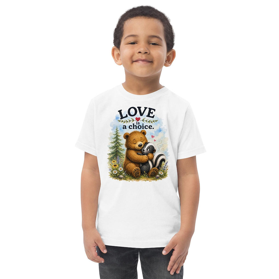 Thumbnail: Love Is a Choice Bear Hugging Skunk Shirt, Funny Kindness T-Shirt