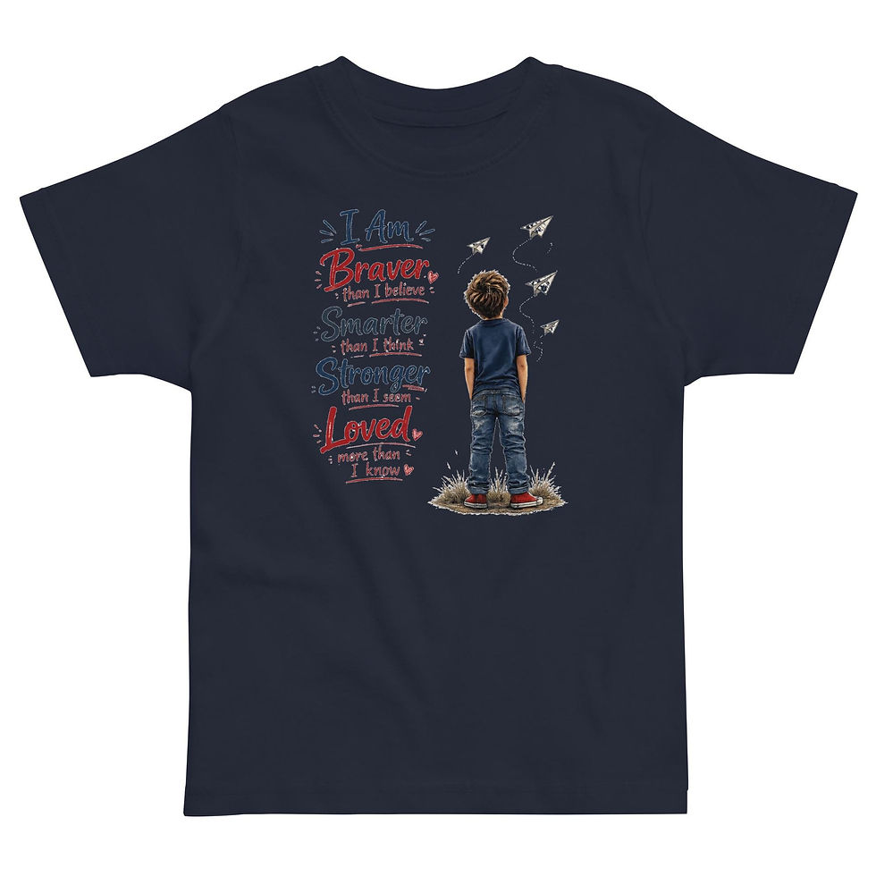Thumbnail: Boys Inspirational Shirt, I Am Braver Smarter Stronger Loved More Than I Know