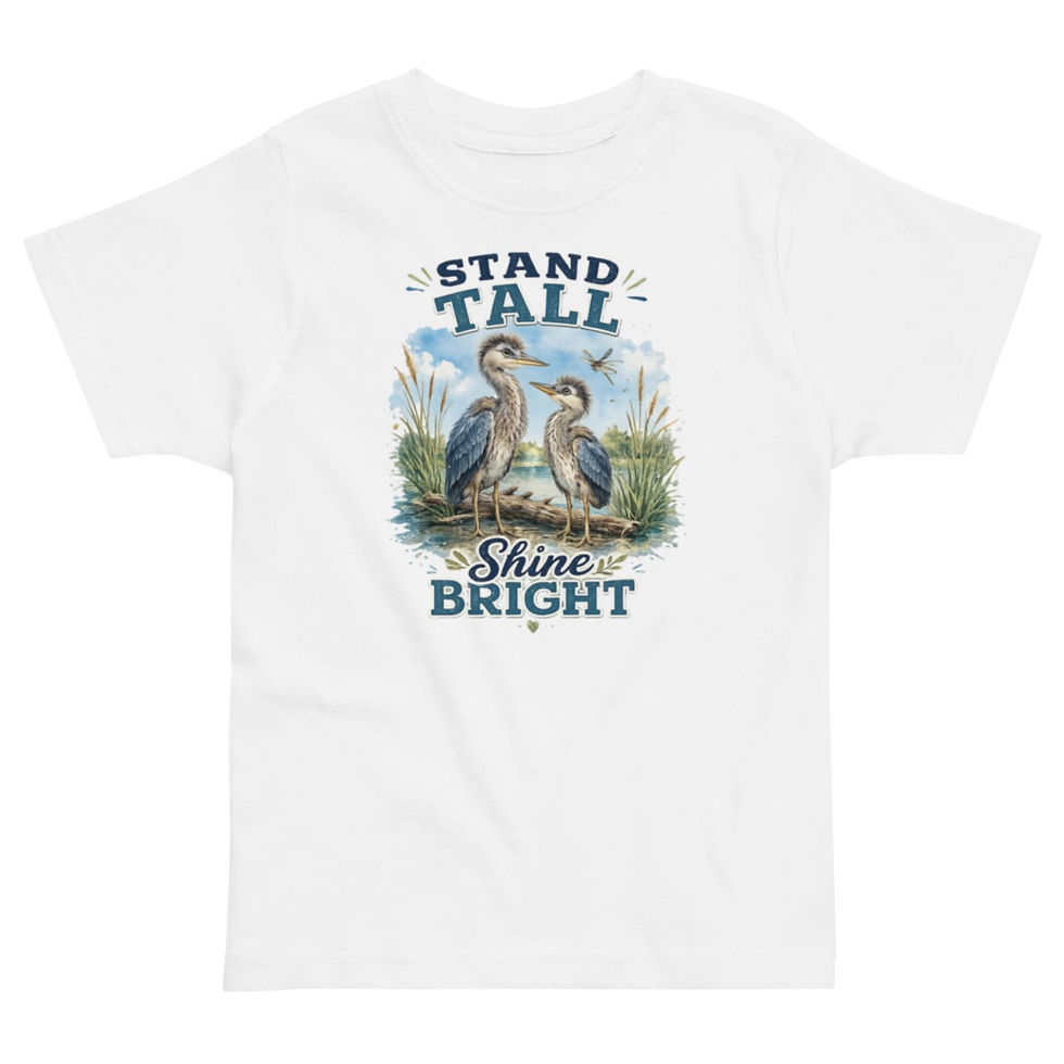 Thumbnail: Blue Heron Shirt, Stand Tall Shine Bright Tee, Coastal Bird Gift