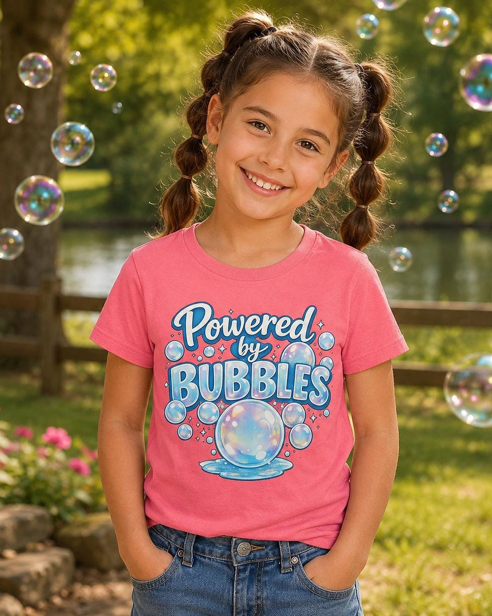 Thumbnail: Powered by Bubbles Shirt, Kids Bubble Shirt, Cute Toddler Bubble Tee