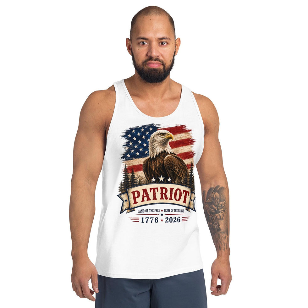 Thumbnail: America 250 Eagle Tank Top, Patriotic American Flag Tank