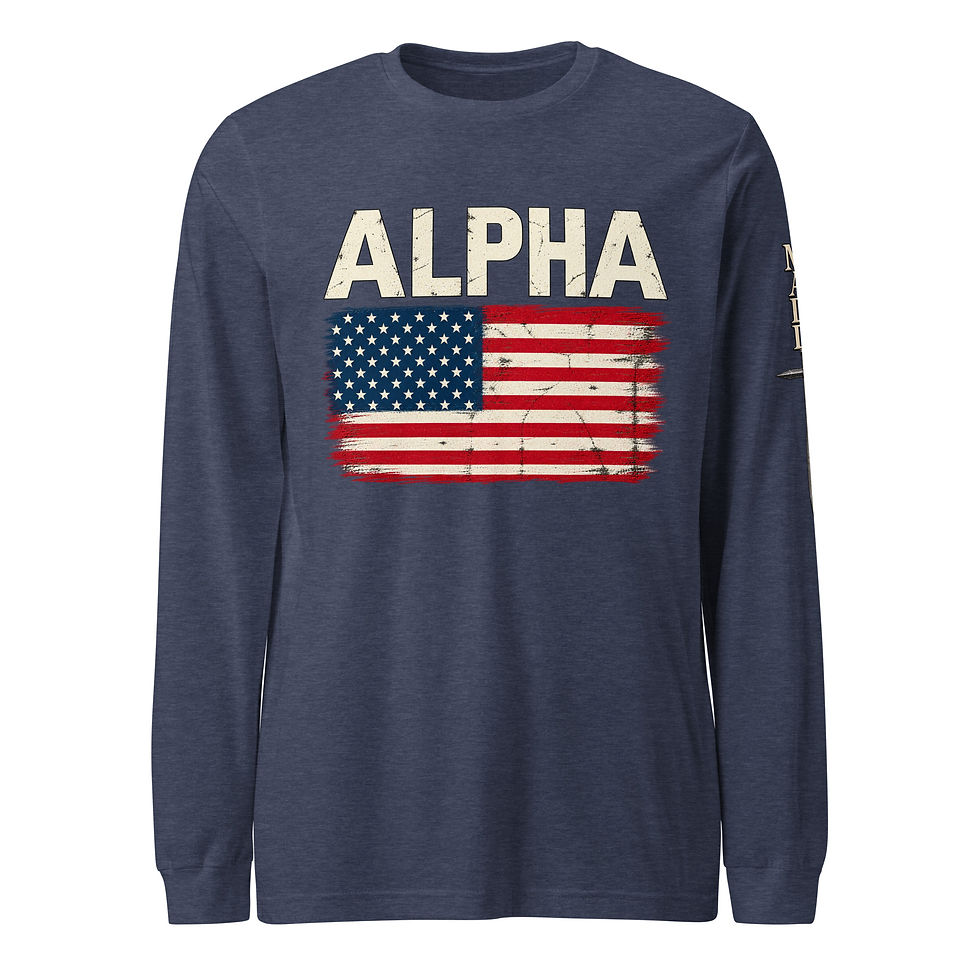 Thumbnail: Men's American Flag Long Sleeve Shirt – ALPHA Patriotic Graphic Tee