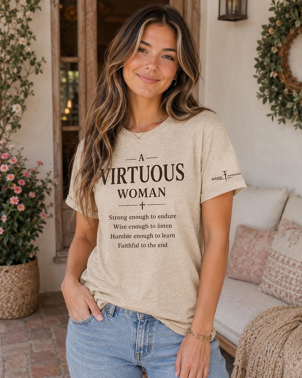 Thumbnail: A Virtuous Woman Christian Shirt, Proverbs 31 Inspired Women's Faith Tee