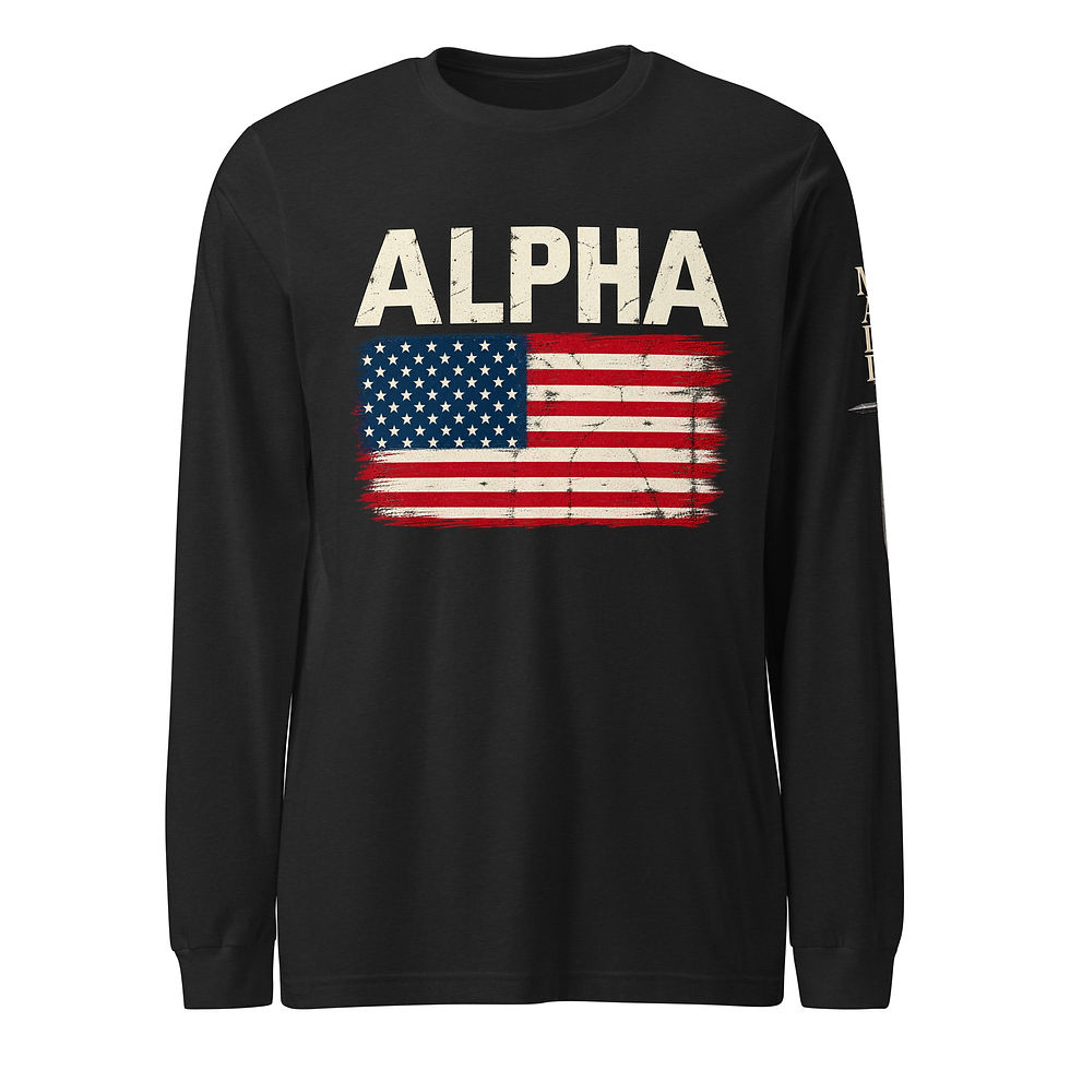 Thumbnail: Men's American Flag Long Sleeve Shirt – ALPHA Patriotic Graphic Tee