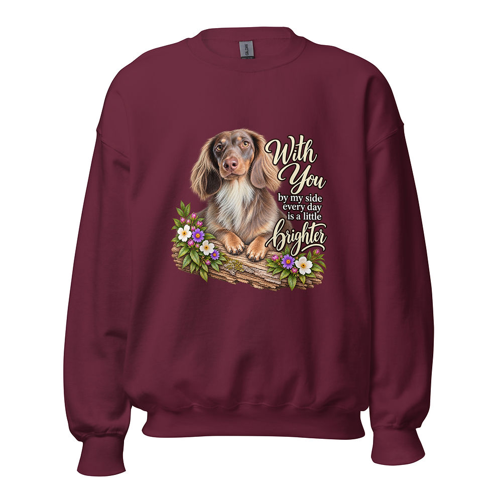 Thumbnail: Long Haired Dachshund T-Shirt, Doxie Dog Mom Gift, Wiener Dog Lover Shirt